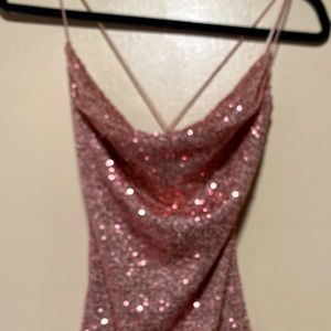 Short Mini woman’s dress  rose gold Dress size M